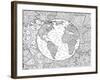 Beautiful Adult Coloring Book Page with Stylized Planet Earth-null-Framed Art Print