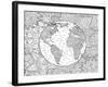 Beautiful Adult Coloring Book Page with Stylized Planet Earth-null-Framed Art Print