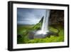 Beautiful and Dramatic Seljalandsfoss Waterfalls in Iceland-Luis Louro-Framed Photographic Print