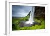 Beautiful and Dramatic Seljalandsfoss Waterfalls in Iceland-Luis Louro-Framed Photographic Print