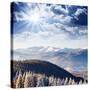 Beautiful and Frosty Winter Landscape in the Mountains-Leonid Tit-Stretched Canvas