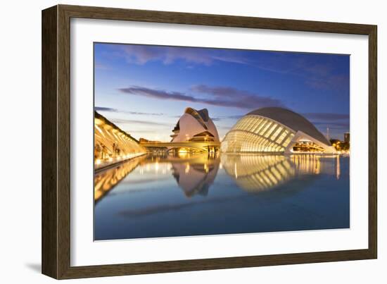 Beautiful Architecture Of The 'City Of Arts And Science' In Valencia, Spain During The Blue Hour-Axel Brunst-Framed Photographic Print