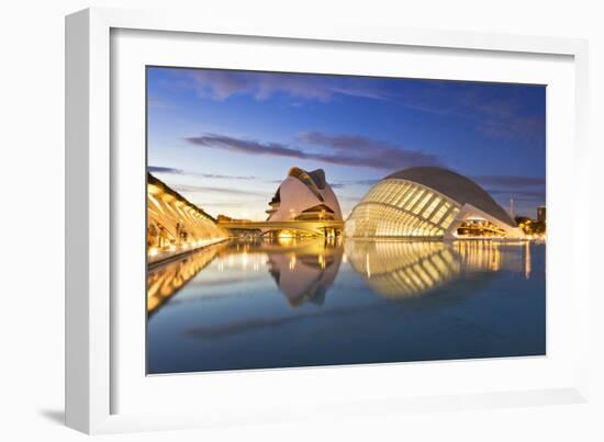 Beautiful Architecture Of The 'City Of Arts And Science' In Valencia, Spain During The Blue Hour-Axel Brunst-Framed Photographic Print