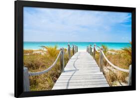 Beautiful Beach at Caribbean Providenciales Island in Turks and Caicos-BlueOrange Studio-Framed Photographic Print