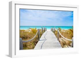 Beautiful Beach at Caribbean Providenciales Island in Turks and Caicos-BlueOrange Studio-Framed Photographic Print