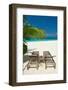 Beautiful Beach at Maldives with Chaise-Lounges-haveseen-Framed Photographic Print