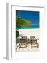 Beautiful Beach at Maldives with Chaise-Lounges-haveseen-Framed Photographic Print