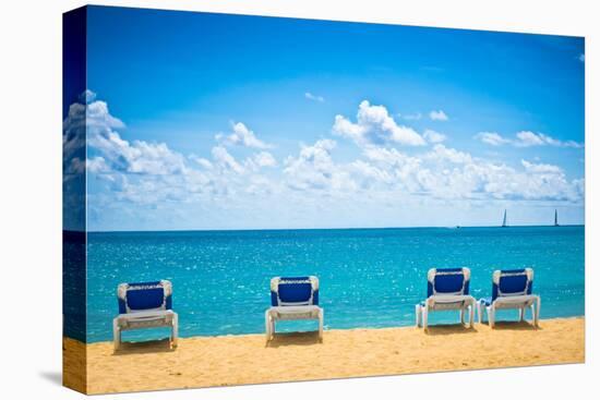Beautiful Beach in Philipsburg, Saint Maarten, Carribean Islands-mffoto-Stretched Canvas