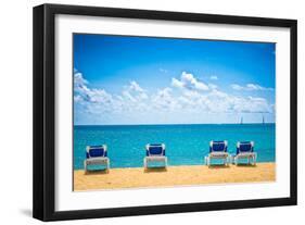 Beautiful Beach in Philipsburg, Saint Maarten, Carribean Islands-mffoto-Framed Photographic Print