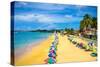 Beautiful Beach in Saint Lucia, Caribbean Islands-mffoto-Stretched Canvas