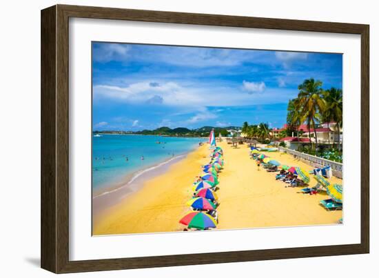 Beautiful Beach in Saint Lucia, Caribbean Islands-mffoto-Framed Photographic Print