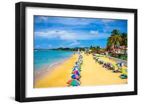 Beautiful Beach in Saint Lucia, Caribbean Islands-mffoto-Framed Photographic Print