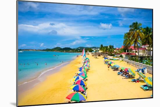 Beautiful Beach in Saint Lucia, Caribbean Islands-mffoto-Mounted Photographic Print