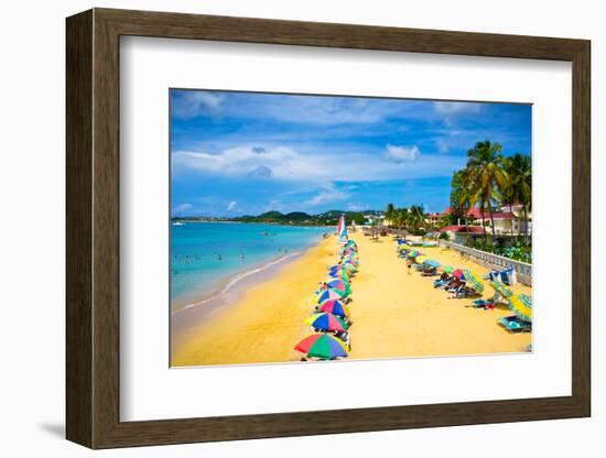 Beautiful Beach in Saint Lucia, Caribbean Islands-mffoto-Framed Photographic Print