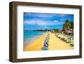 Beautiful Beach in Saint Lucia, Caribbean Islands-mffoto-Framed Photographic Print