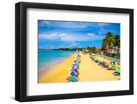 Beautiful Beach in Saint Lucia, Caribbean Islands-mffoto-Framed Photographic Print