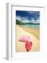 Beautiful Beach Landscape with Hat and Flip-Flops in Thailand-haveseen-Framed Photographic Print