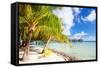 Beautiful Beach on Bora Bora Island in French Polynesia-BlueOrange Studio-Framed Stretched Canvas