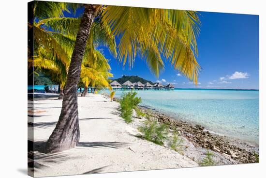 Beautiful Beach on Bora Bora Island in French Polynesia-BlueOrange Studio-Stretched Canvas