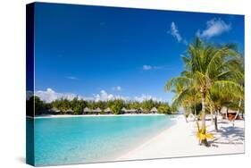 Beautiful Beach on Bora Bora Island in French Polynesia-BlueOrange Studio-Stretched Canvas