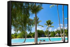 Beautiful Beach on Bora Bora Island in French Polynesia-BlueOrange Studio-Framed Stretched Canvas