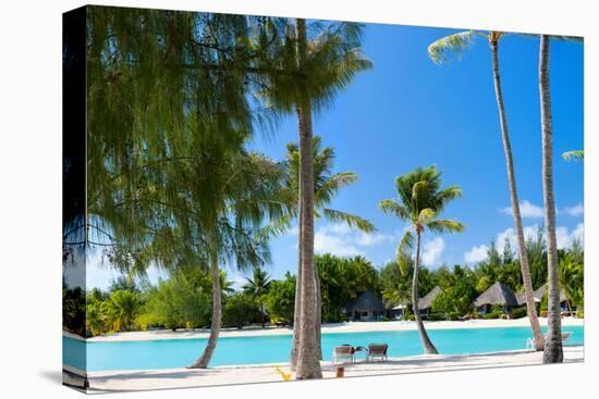 Beautiful Beach on Bora Bora Island in French Polynesia-BlueOrange Studio-Stretched Canvas