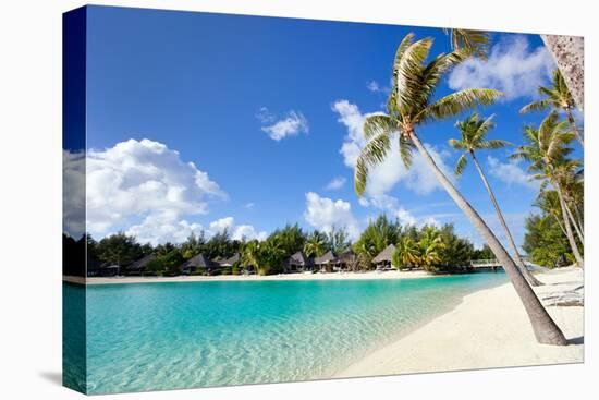 Beautiful Beach on Bora Bora Island in French Polynesia-BlueOrange Studio-Stretched Canvas