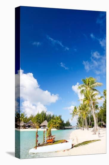 Beautiful Beach on Bora Bora Island in French Polynesia-BlueOrange Studio-Stretched Canvas