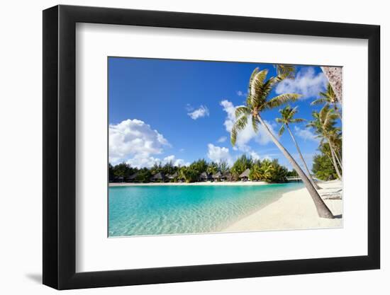 Beautiful Beach on Bora Bora Island in French Polynesia-BlueOrange Studio-Framed Photographic Print