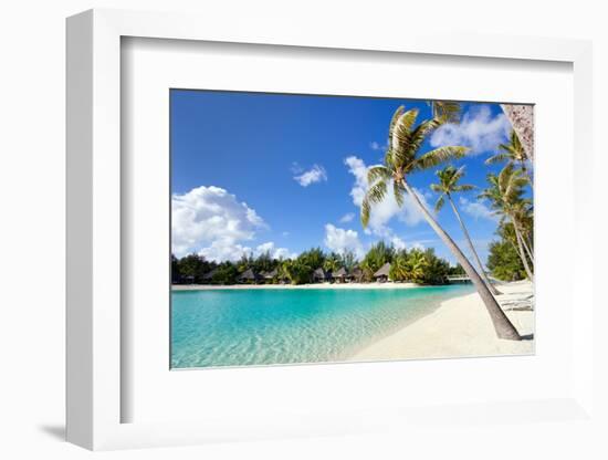 Beautiful Beach on Bora Bora Island in French Polynesia-BlueOrange Studio-Framed Photographic Print