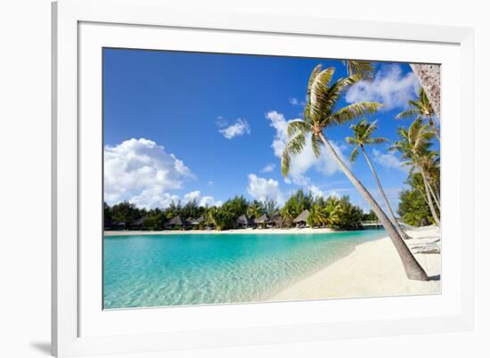 Beautiful Beach on Bora Bora Island in French Polynesia-BlueOrange Studio-Framed Photographic Print