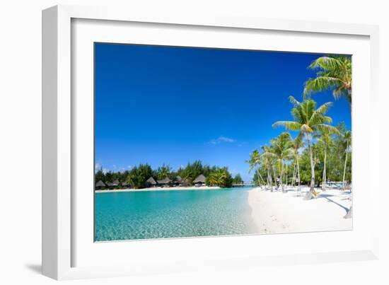 Beautiful Beach on Bora Bora Island in French Polynesia-BlueOrange Studio-Framed Photographic Print