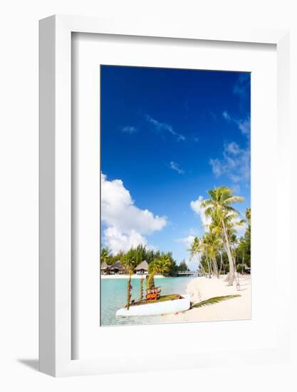 Beautiful Beach on Bora Bora Island in French Polynesia-BlueOrange Studio-Framed Photographic Print