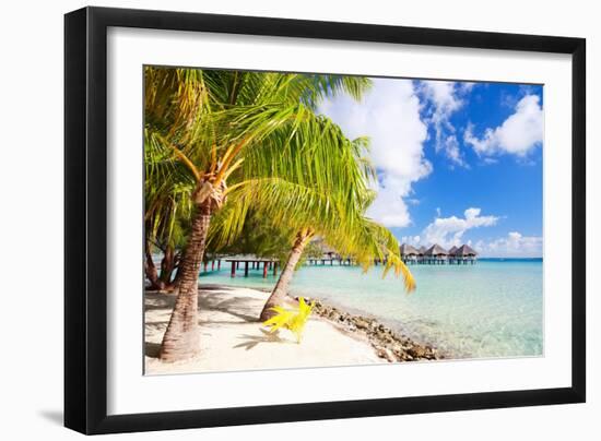 Beautiful Beach on Bora Bora Island in French Polynesia-BlueOrange Studio-Framed Photographic Print