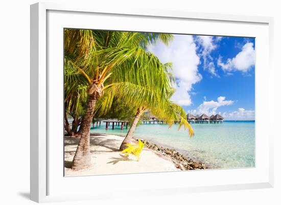 Beautiful Beach on Bora Bora Island in French Polynesia-BlueOrange Studio-Framed Photographic Print