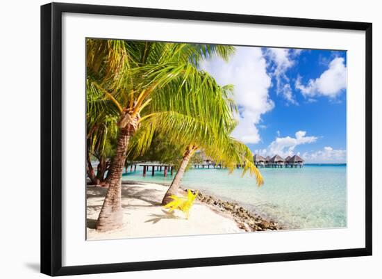 Beautiful Beach on Bora Bora Island in French Polynesia-BlueOrange Studio-Framed Photographic Print