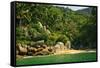 Beautiful Beach on Tropical Pacific Coast of Mexico-elenathewise-Framed Stretched Canvas