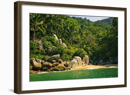 Beautiful Beach on Tropical Pacific Coast of Mexico-elenathewise-Framed Photographic Print