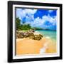 Beautiful Beach Surrounded by Mountains in Cuba-Kamira-Framed Photographic Print