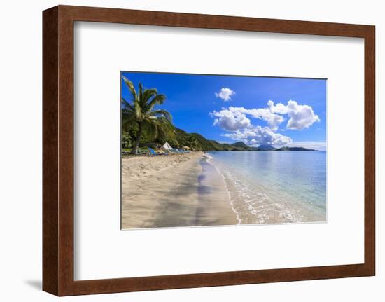 Beautiful beach, turquoise sea, South Friars Bay, Saint George Basseterre Parish, St. Kitts-Eleanor Scriven-Framed Photographic Print