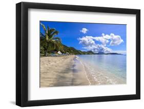 Beautiful beach, turquoise sea, South Friars Bay, Saint George Basseterre Parish, St. Kitts-Eleanor Scriven-Framed Photographic Print