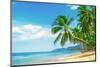 Beautiful Beach. View of Nice Tropical Beach with Palms Around. Holiday and Vacation Concept. Tropi-Vixit-Mounted Photographic Print