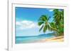 Beautiful Beach. View of Nice Tropical Beach with Palms Around. Holiday and Vacation Concept. Tropi-Vixit-Framed Photographic Print