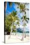 Beautiful Beach with a View of Otemanu Mountain on Bora Bora Island-BlueOrange Studio-Stretched Canvas