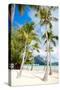 Beautiful Beach with a View of Otemanu Mountain on Bora Bora Island-BlueOrange Studio-Stretched Canvas