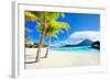 Beautiful Beach with a View of Otemanu Mountain on Bora Bora Island-BlueOrange Studio-Framed Photographic Print