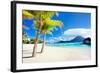 Beautiful Beach with a View of Otemanu Mountain on Bora Bora Island-BlueOrange Studio-Framed Photographic Print