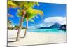 Beautiful Beach with a View of Otemanu Mountain on Bora Bora Island-BlueOrange Studio-Mounted Photographic Print