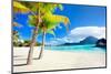 Beautiful Beach with a View of Otemanu Mountain on Bora Bora Island-BlueOrange Studio-Mounted Photographic Print