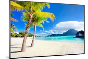 Beautiful Beach with a View of Otemanu Mountain on Bora Bora Island-BlueOrange Studio-Mounted Photographic Print